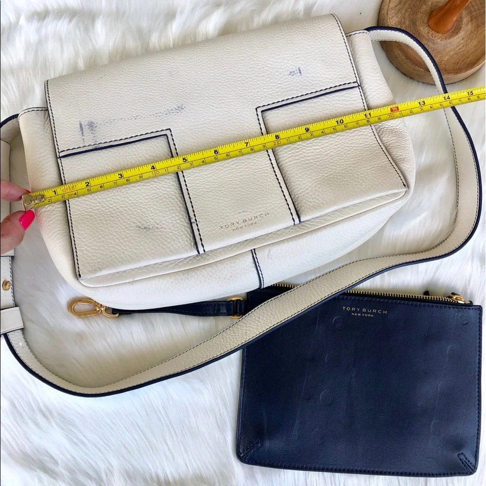 Tory Burch Block-T Pebbled Savannah Satchel